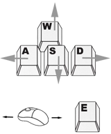 move: W A S D; deliver: E. use the mouse too look around